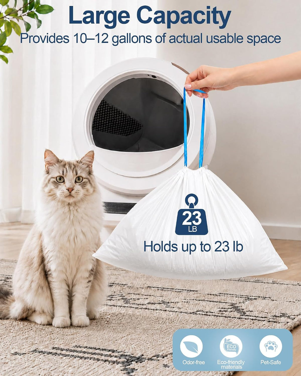 120 Count Automatic Litter Box Liners Compatible with Litter Box Robot