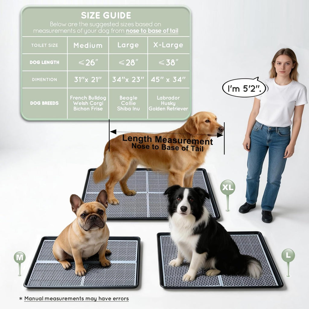 HQ4US Pee Pad Holder, Dog Potty Tray with Grate, Extra Large Litter Box