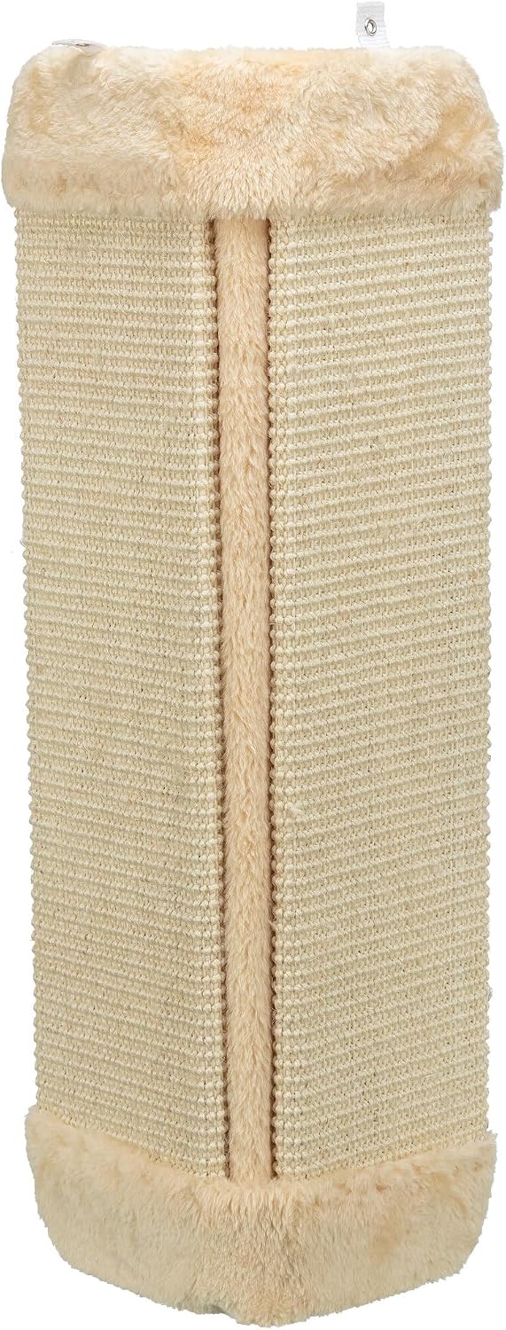Trixie Scratching Board for Corner – Vertical Sisal Rope Pad for Indoor Cats – Easy-Install Corner Scratch Pad – Gray, 1 x 12.6 x 23.6 in