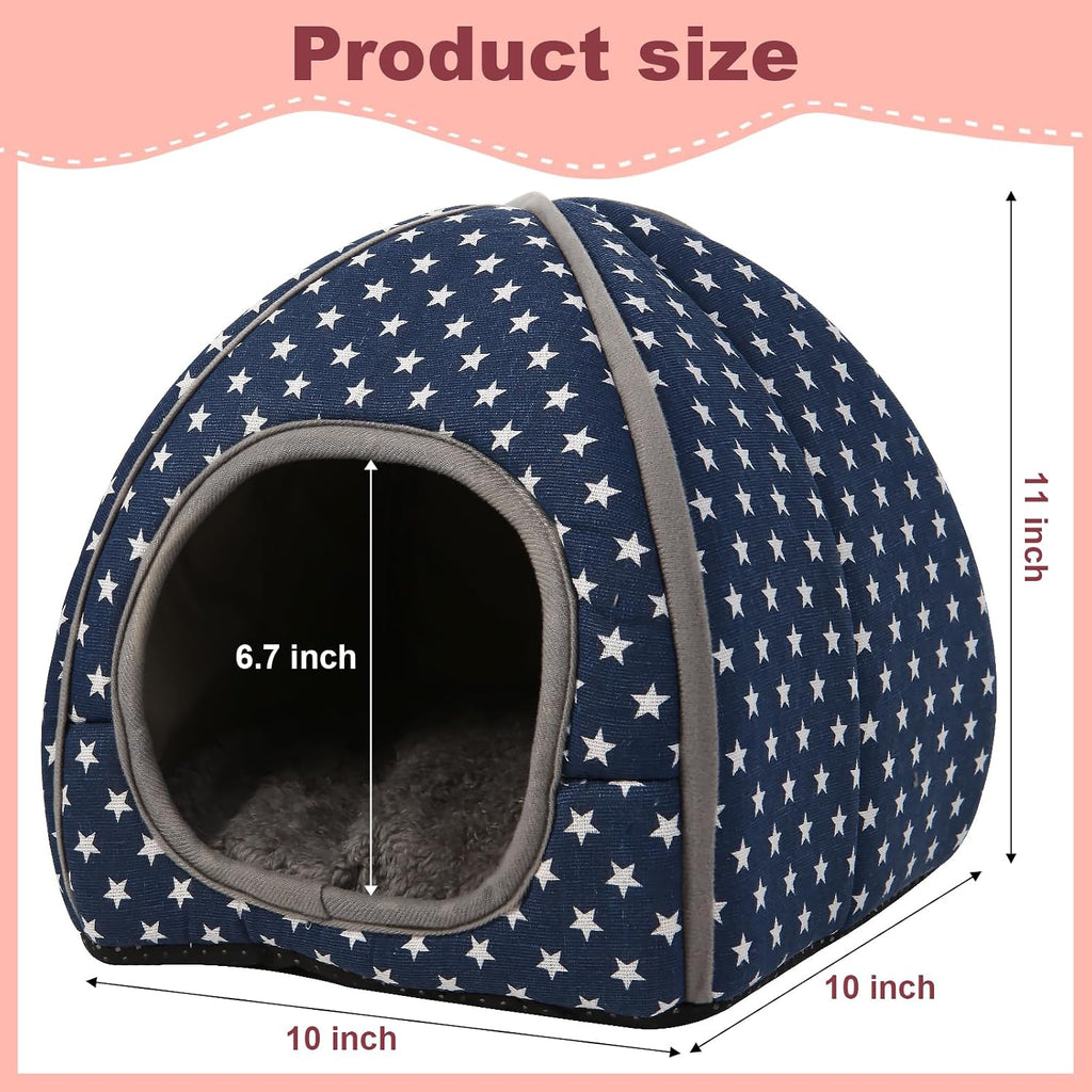 Cozy Guinea Pig Hideout Bed Soft Fleece Material Removable Cushion Washable and Dryer Friendly Perfect Cage Accessories for Rabbits Hamsters Hedgehogs