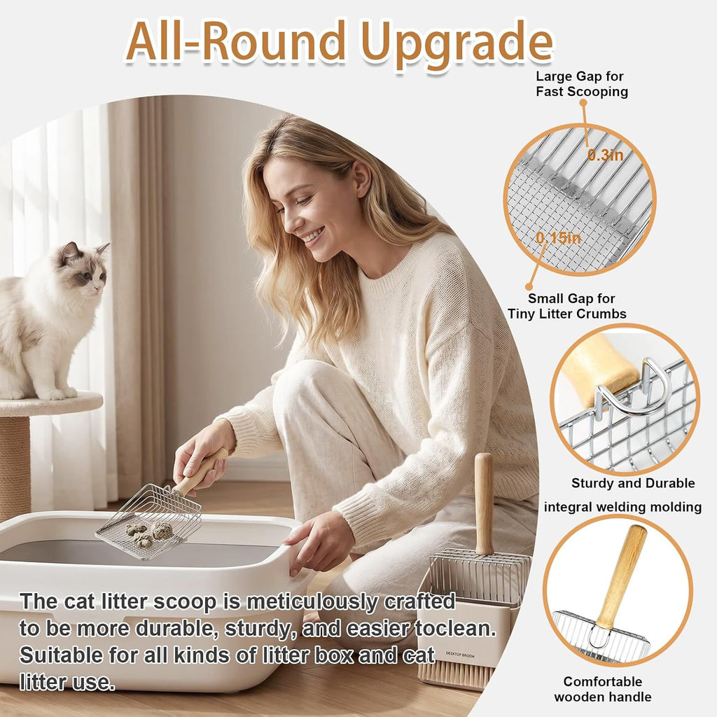4 Pack Cat Litter Scoop Set，Cat Litter Scooper with Holder