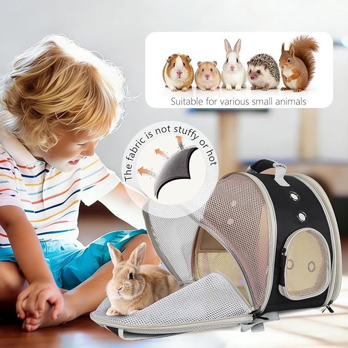 Back Expandable Backpack for Small Animals, Portable Travel Bag Breathable Pet - Image 4