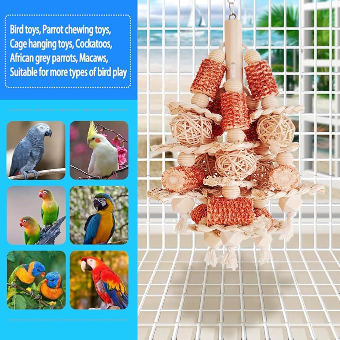 Bird Toys, Natural Corn Stick Parrot Toys Hanging in Bird Cages，for Small and - Image 3