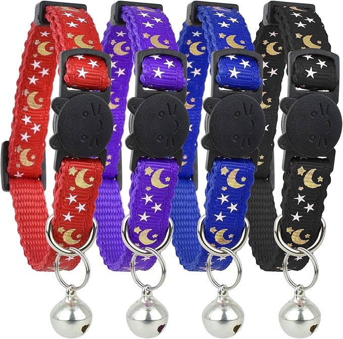 Cat Collar Stars and Moon, Reflective by BemixPets