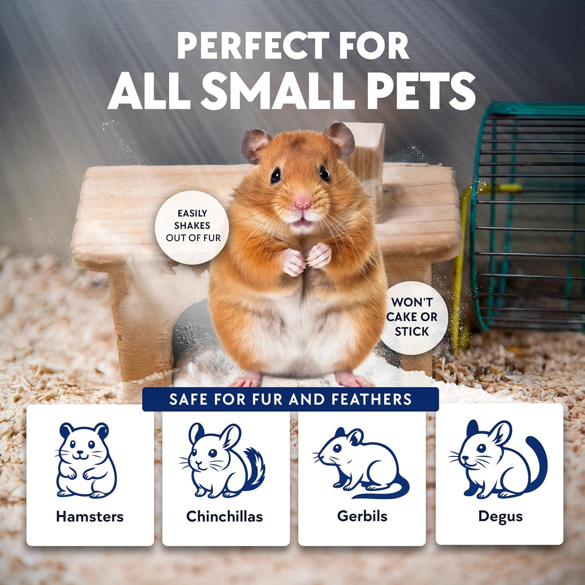 Billy Buckskin 2.5 LB Hamster Sand Bath, Dust Free, All Natural, USA