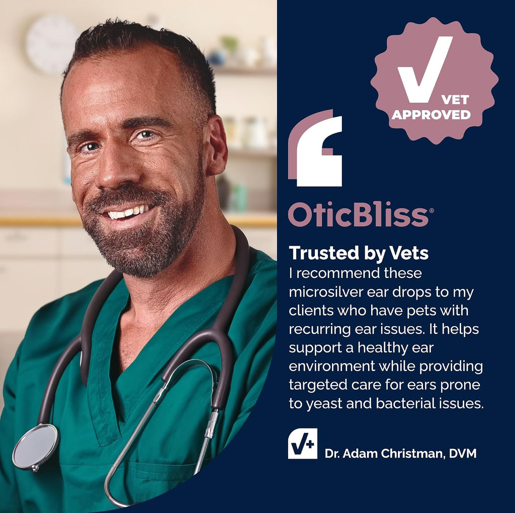 Vetnique Oticbliss Medicated Ear Drops for Dogs & Cats, Infection & Allergy (Ear Infection Drops)