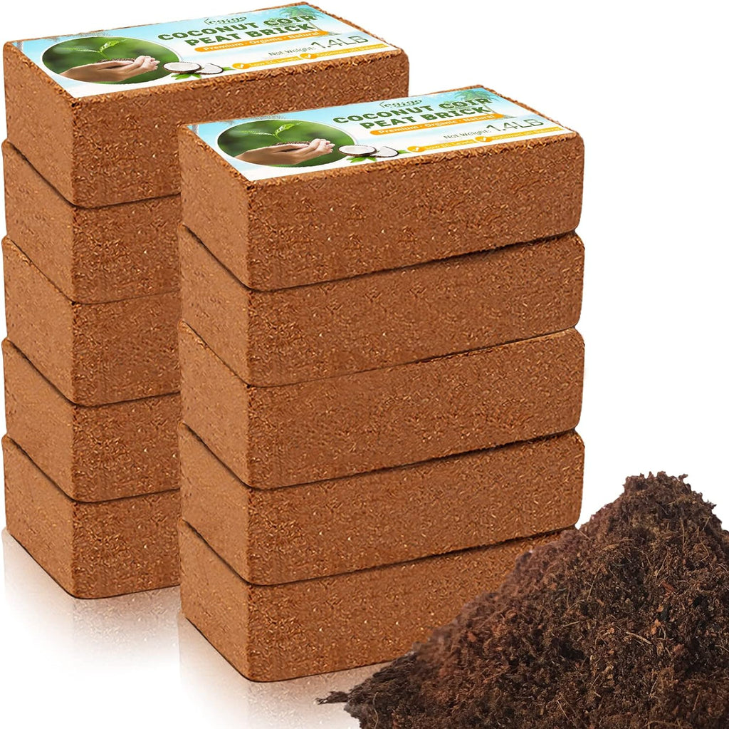 Legigo 10Pack Organic Coco Coir Brick for Plants, Natural Coconut Coir Soil