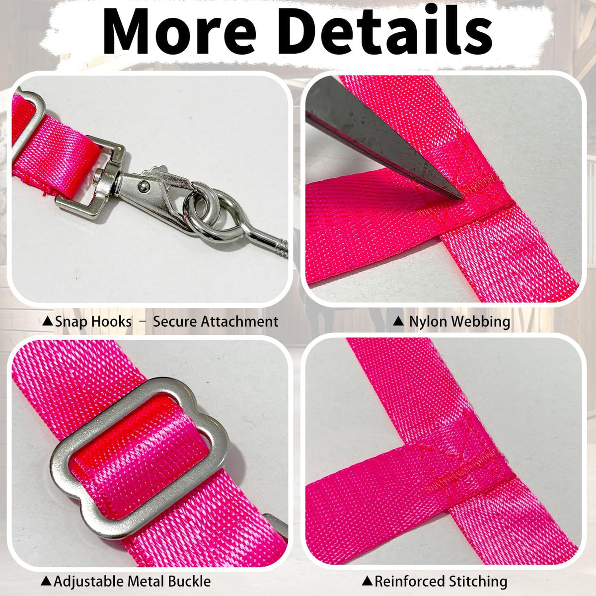 48" x 20" Stall Guards for Horses with Adjustable Straps and Hardware (Pink)