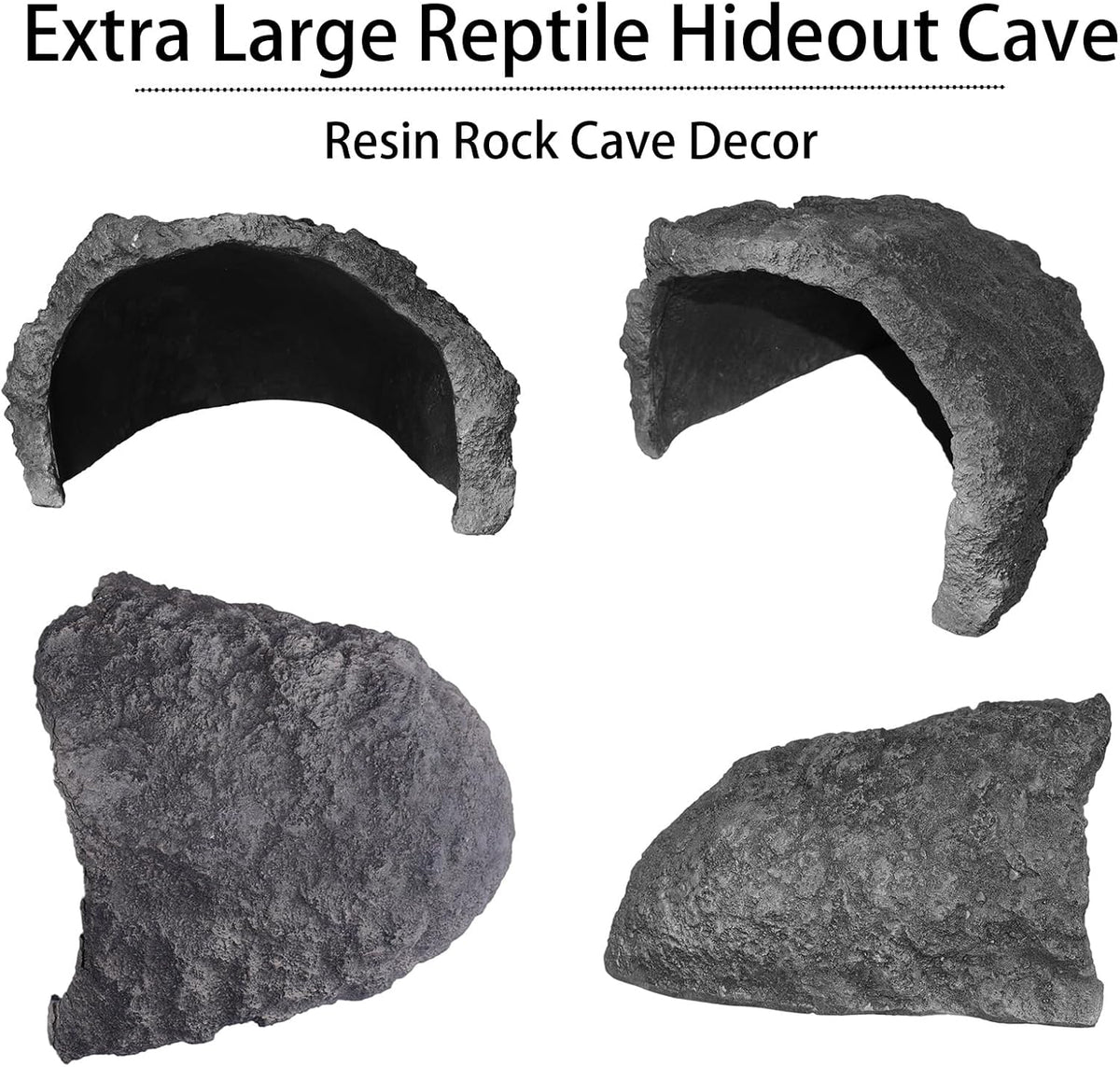 Extra Large Resin Rock Cave Hideout for Bearded Dragon, Tortoise