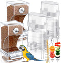 Jingmore 7 Pcs Bird Feeder and Waterer Set, Automatic No Mess Clear