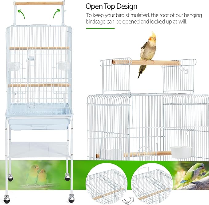 Yaheetech Play Open Top Parrot Bird Cages - Image 5