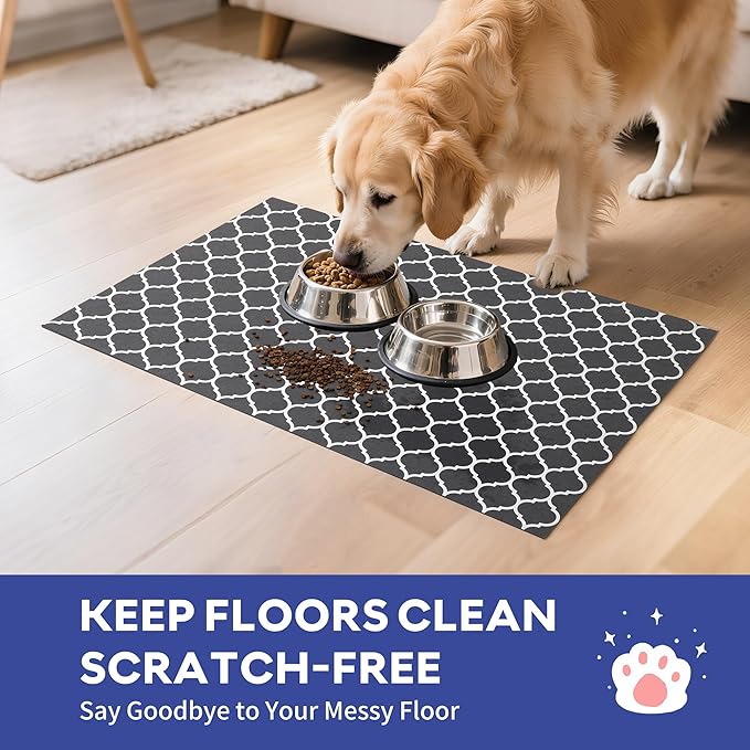 Cooyes Large Dog Food Mat 17.5"×36", Ultra-Absorbent Dog Bowl Mat - Image 5