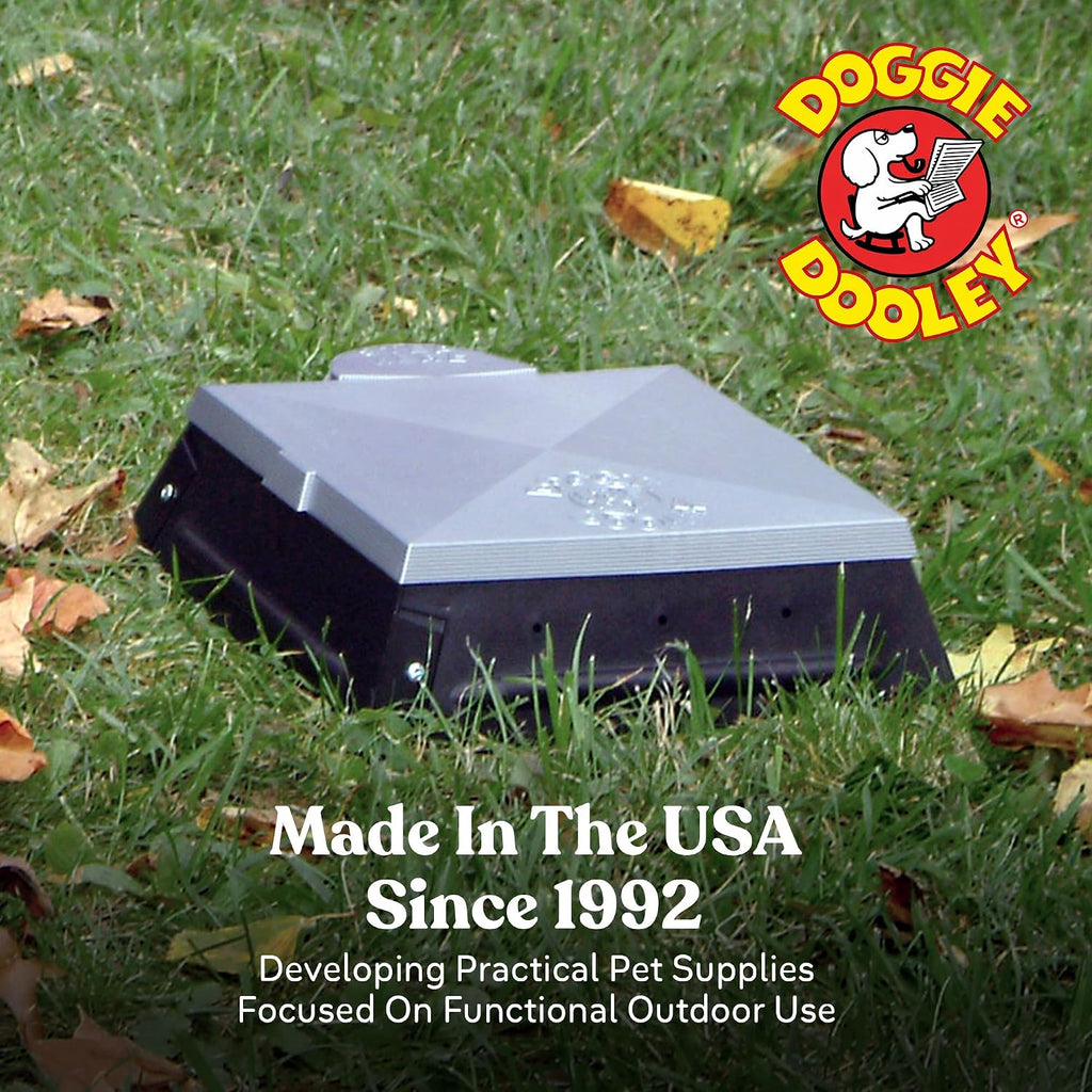 Doggie Dooley Pet Waste Digester - Leach-Bed Style - Black with Silver Lid