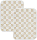2 Pack Beige Checkered Washable Pee Pads for Dogs, Checkered Reusable Dog Pee Pads, for Puppy Playpen, Crate, Whelping Box, Potty Training, Cute Aesthetic Absorbency, Leak-Proof Non-Slip