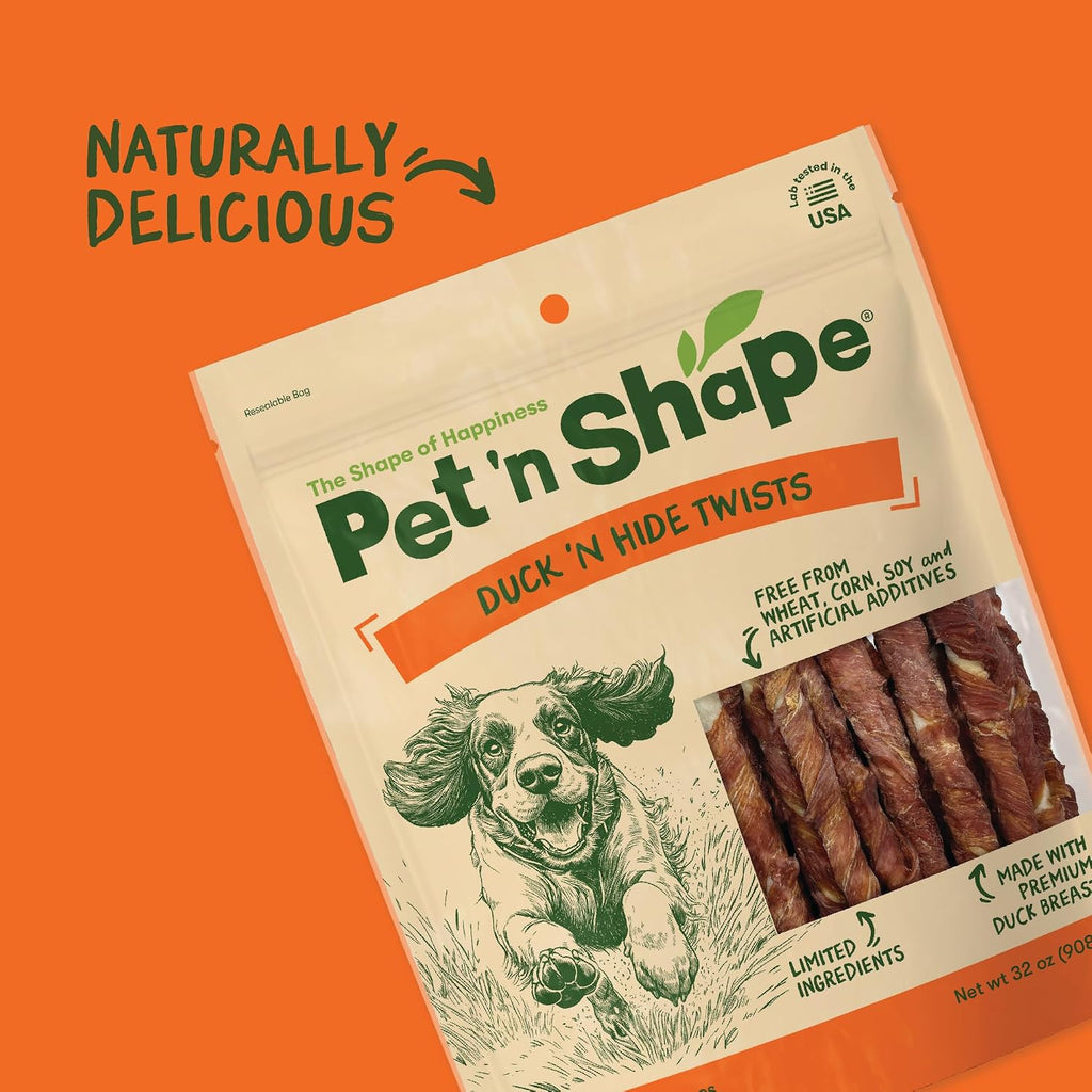 Pet 'n Shape Duck 'n Hide Twists, Duck Wrapped Rawhide Dog Treats, 16 oz