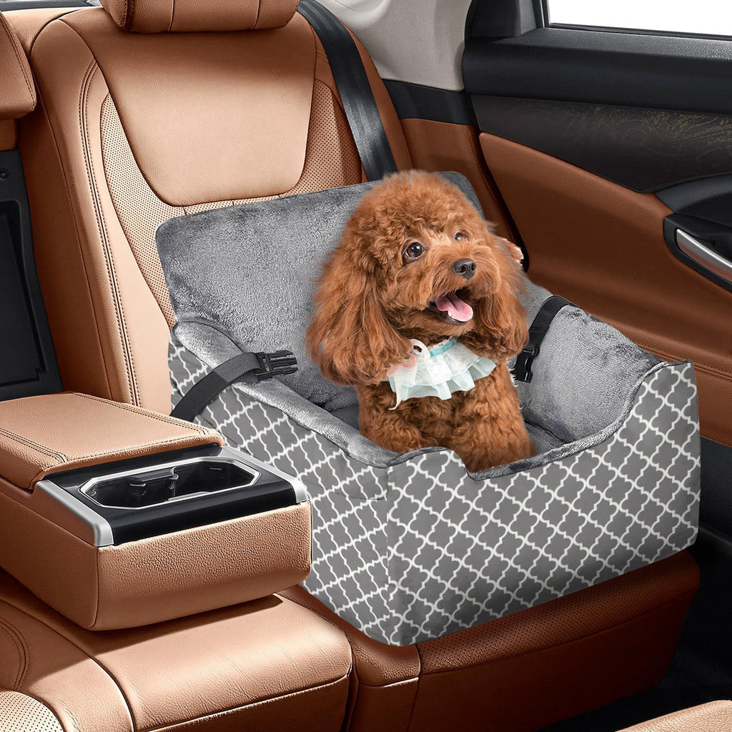 Dog Car Seats for Small Medium Sized Dogs Carseat for Car Funny Fuzzy Pet Dog Booster Car Seat Puppy Under 31 Lbs with Soft Plush Cushion&Washable Removable Cover