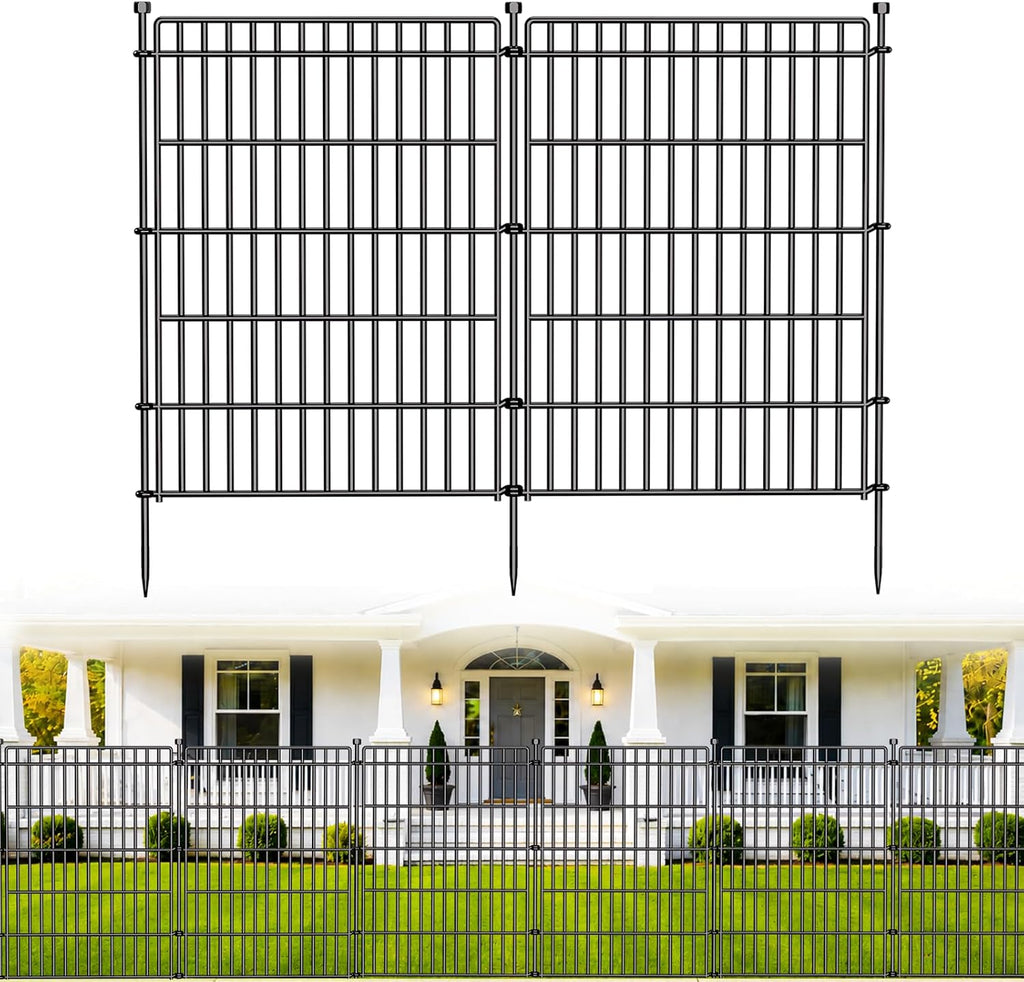 No Dig Garden Fence, Dog Fencing Outdoor for Yard, 10 Panels