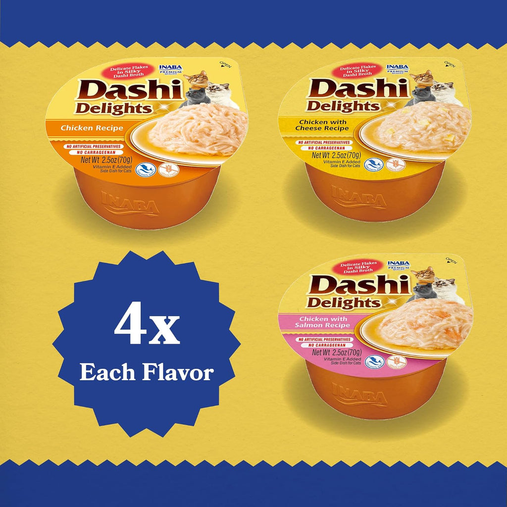 INABA Dashi Delights Lickable Cat Treats, Chicken Variety, 12ct