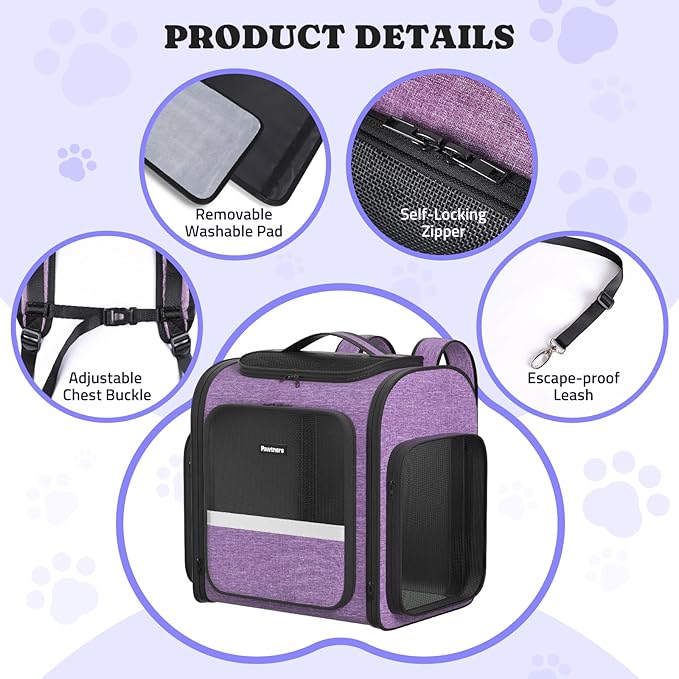 Pawtners Dog Carrier Backpacks Large Cat Backpack - Image 5