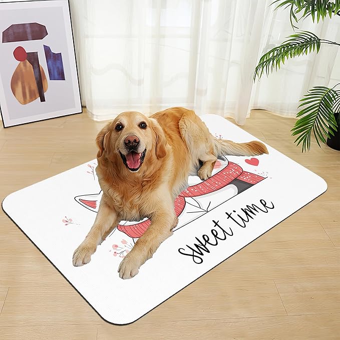 Sweet Cat Lovers Dog Cat Food Mat–Christmas Stocking Absorbent Waterproof - Image 7