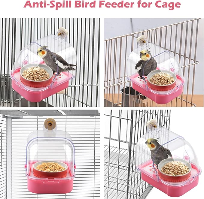 No Mess Bird Cage Feeder, 2 in 1 Bird Feeder - Image 4