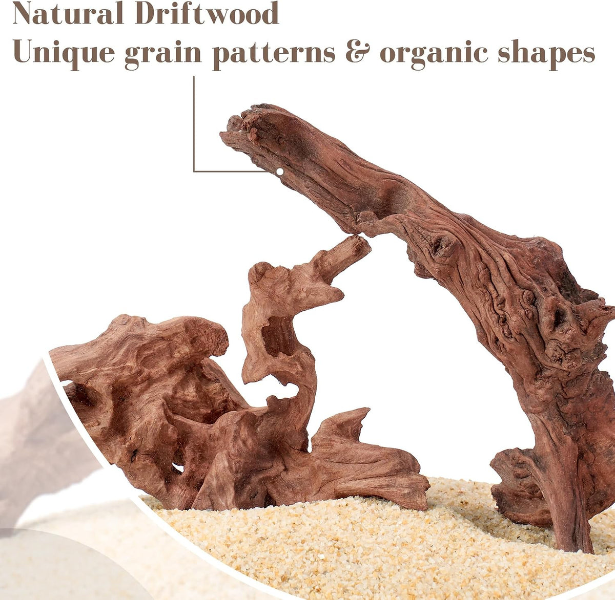 Driftwood for Aquarium, 2PCS 8–10 Inch Natural Aquarium Driftwood for Fish Tank Decor, Aquascaping, Reptile Tanks & Terrariums
