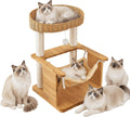 Solid Wood Cat Tree for Indoor Cats,28in Compact Cat Tower