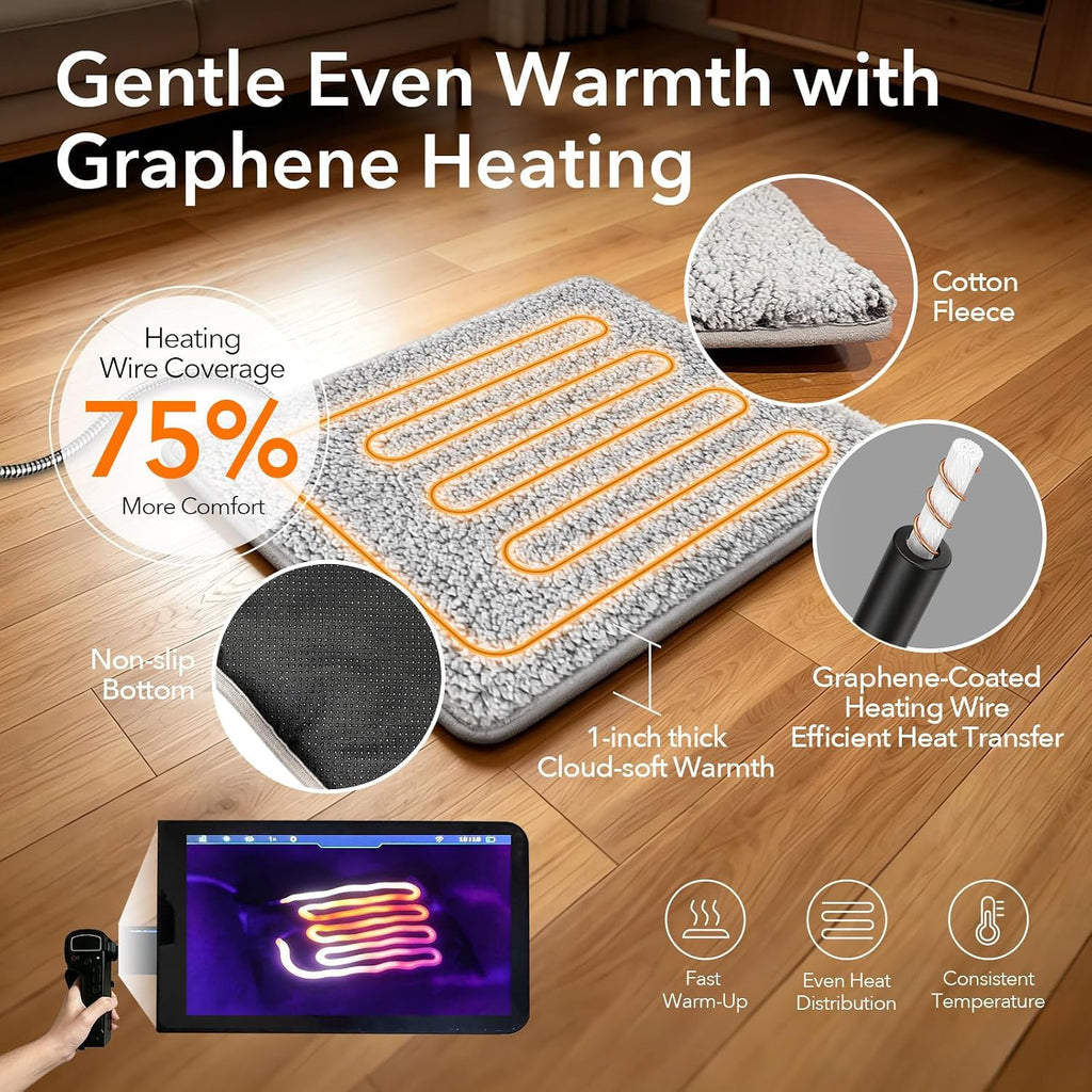 5V USB Pet Heating Pad Ultra-Soft, Adapter, Dual-Sensor Safety