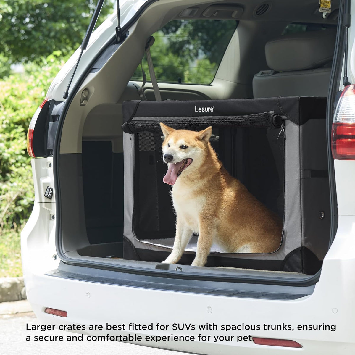 Lesure Today Show Soft Collapsible Dog Crates for Large Dogs, 36in Black