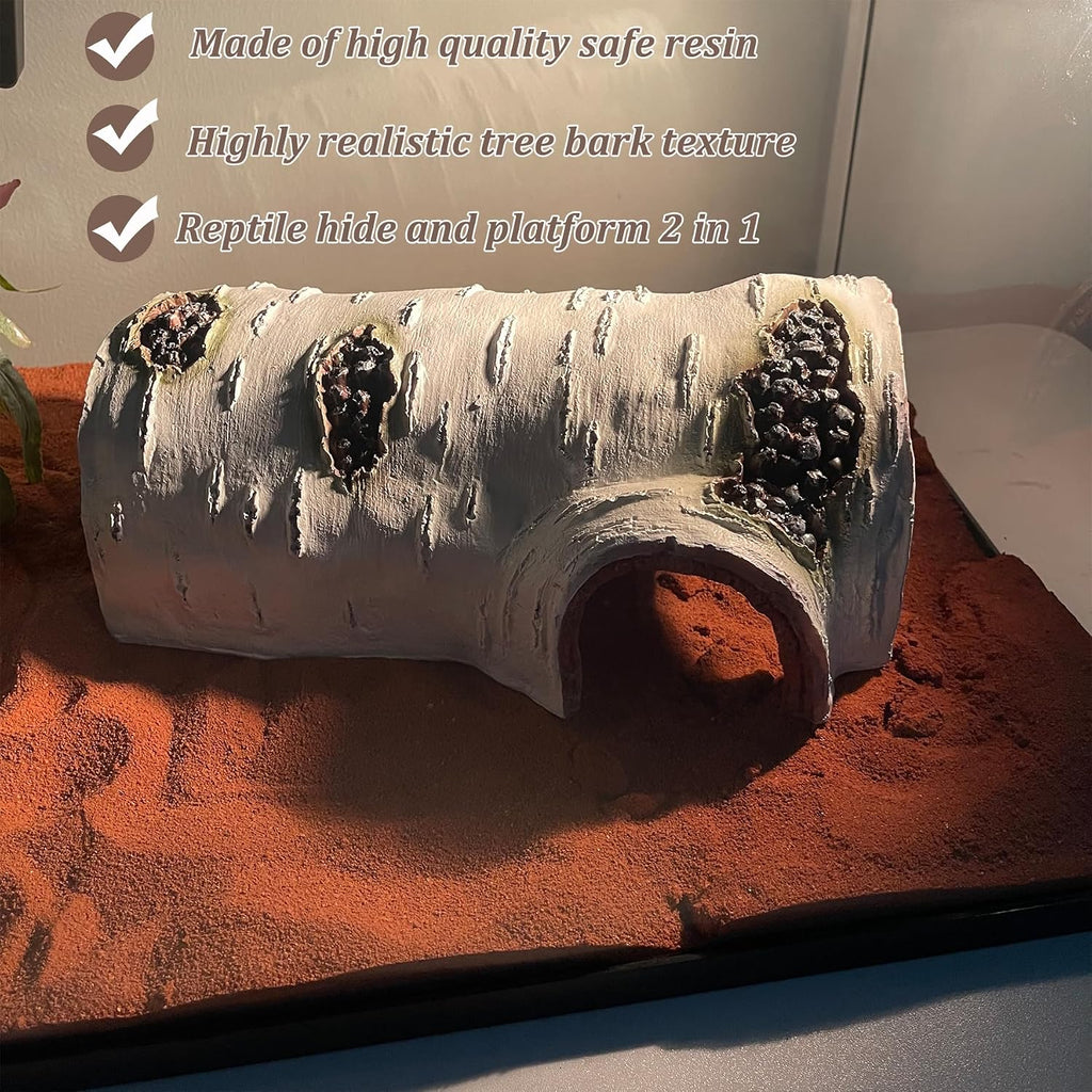 Reptile Hide, Great for Geckos, Snakes, Bearded Dragons & Lizards, It Doubles as Aquarium Rock Cave Corner Cave for Climbing Hiding