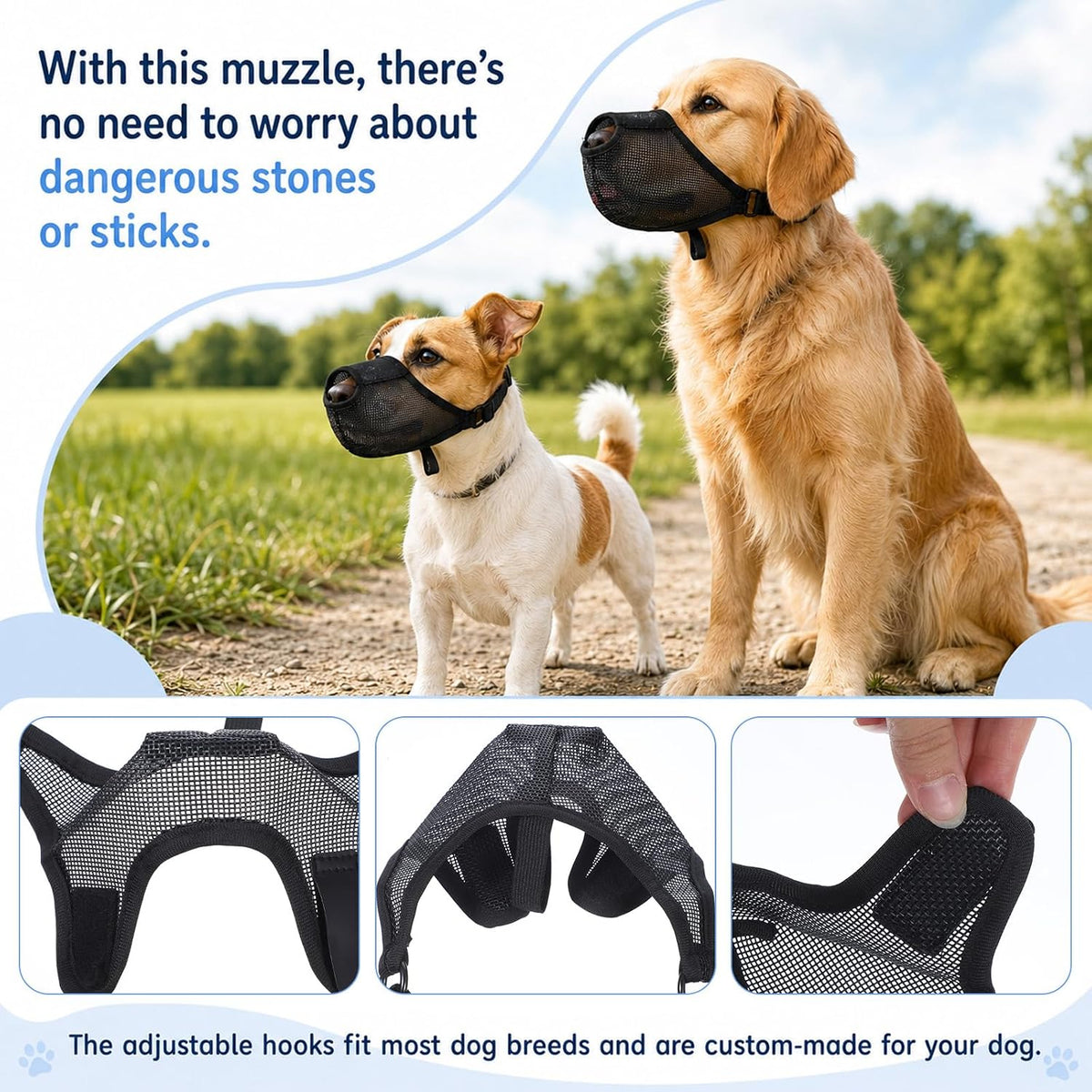 Soft Dog Muzzle Dog Anti Scavenging Muzzle to Prevent Eating Off Ground