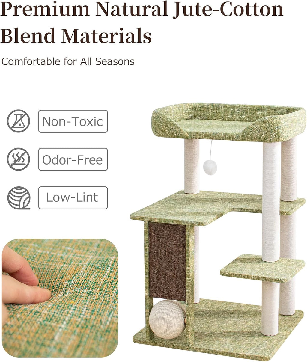 37.5" Cat Tree for Large & Senior Cats with Low Step & Sisal Board