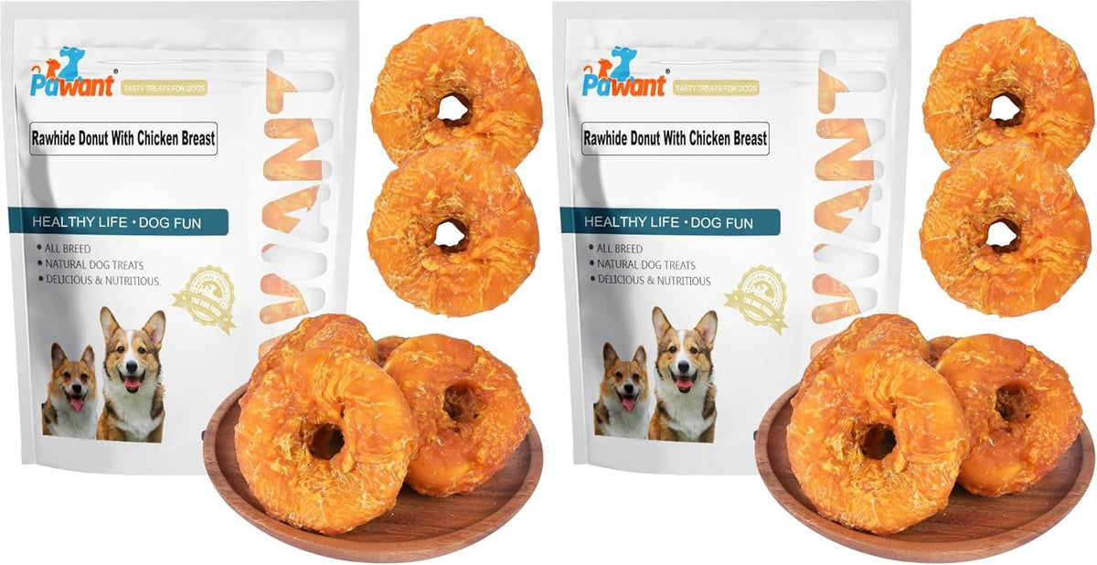 Chicken Wrapped Puffed Rawhide Rolls Dog Sticks Treats, 8 oz