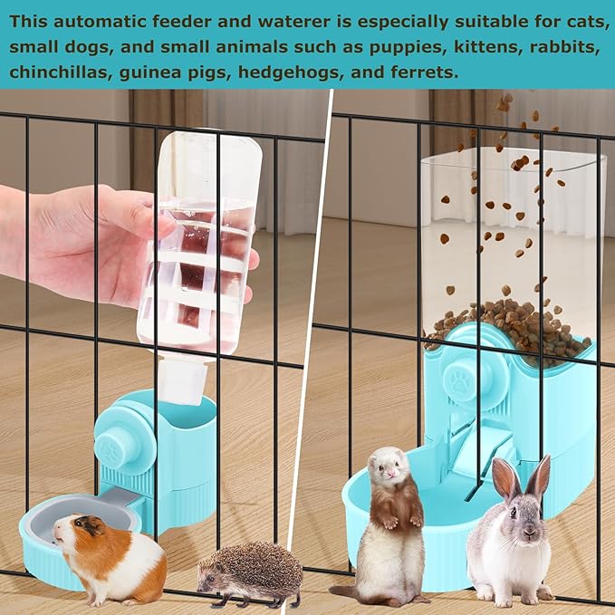 GPY Automatic Hanging Gravity Pet Feeder and Water Dispenser Set ，Automatic - Image 6