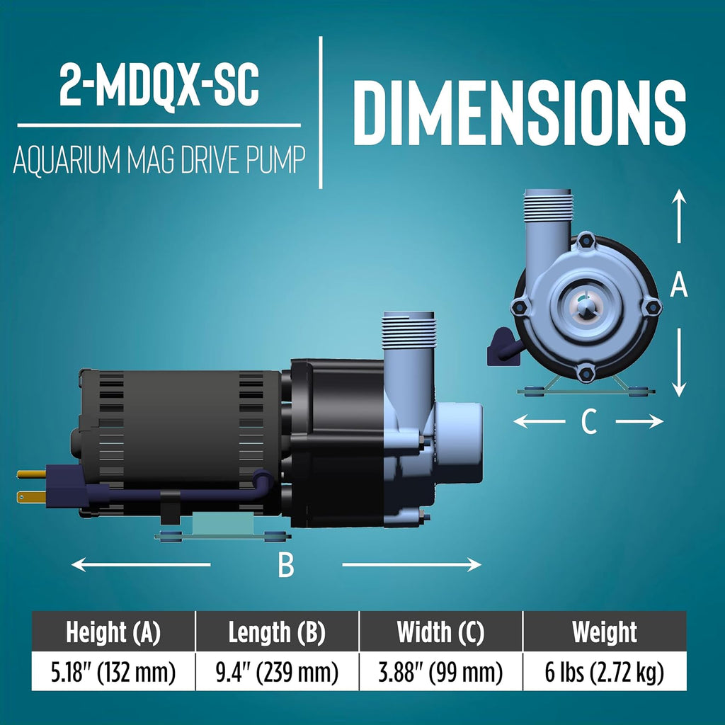 Little Giant 2-MDQX-SC 115V, 640 GPH Manual In-line Aquarium Pump