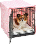 MidWest Homes for Pets Small Dog Crate Cover Featuring Teflon Fabric Protector, Poly-Cotton Privacy Kennel Cover Fits Most 24-inch Crates, Pink Designer Print, Machine Washable, Reduces Barking