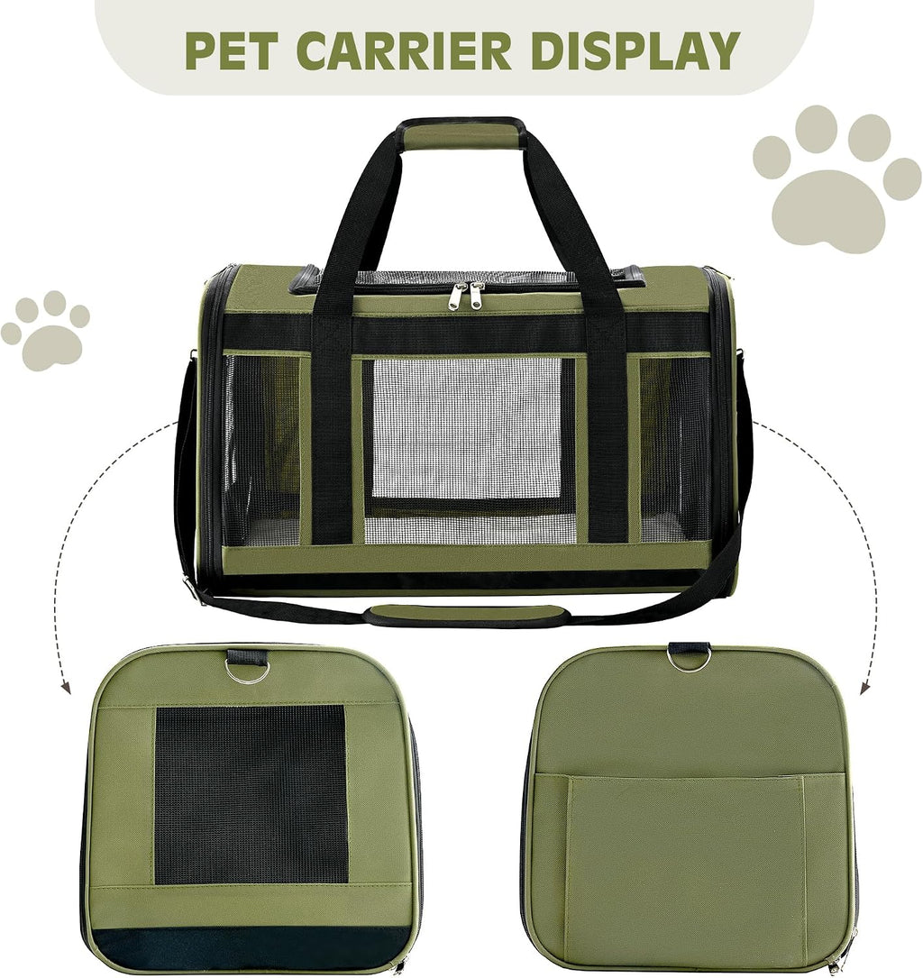 Extra-Large Cat Carrier, Soft-Sided Collapsible Pet Carrier up to 22 lbs
