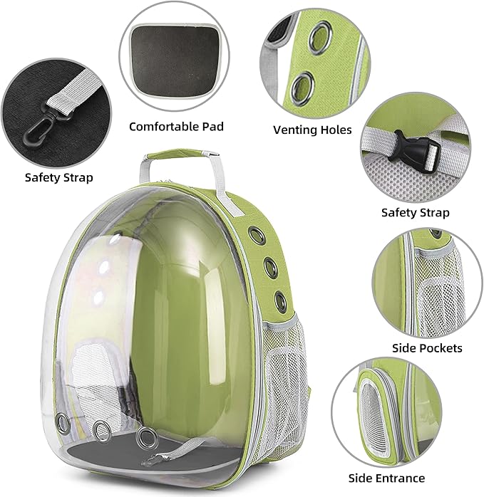Pet Backpack Carrier, Bubble Backpack Cat Carrier, Pets and Small Dogs - Image 4