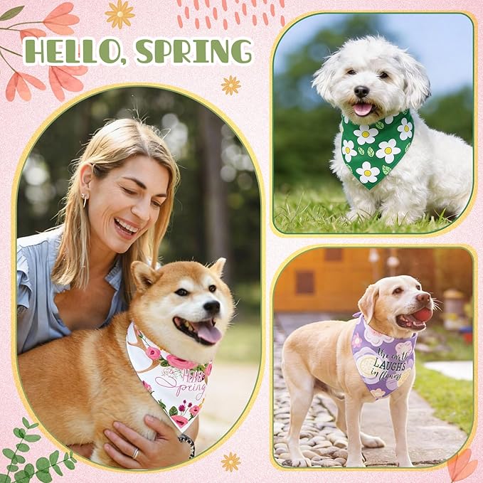 Kacctyen 50 Pcs Spring Dog Bandanas Bulk Bandanas - Image 2
