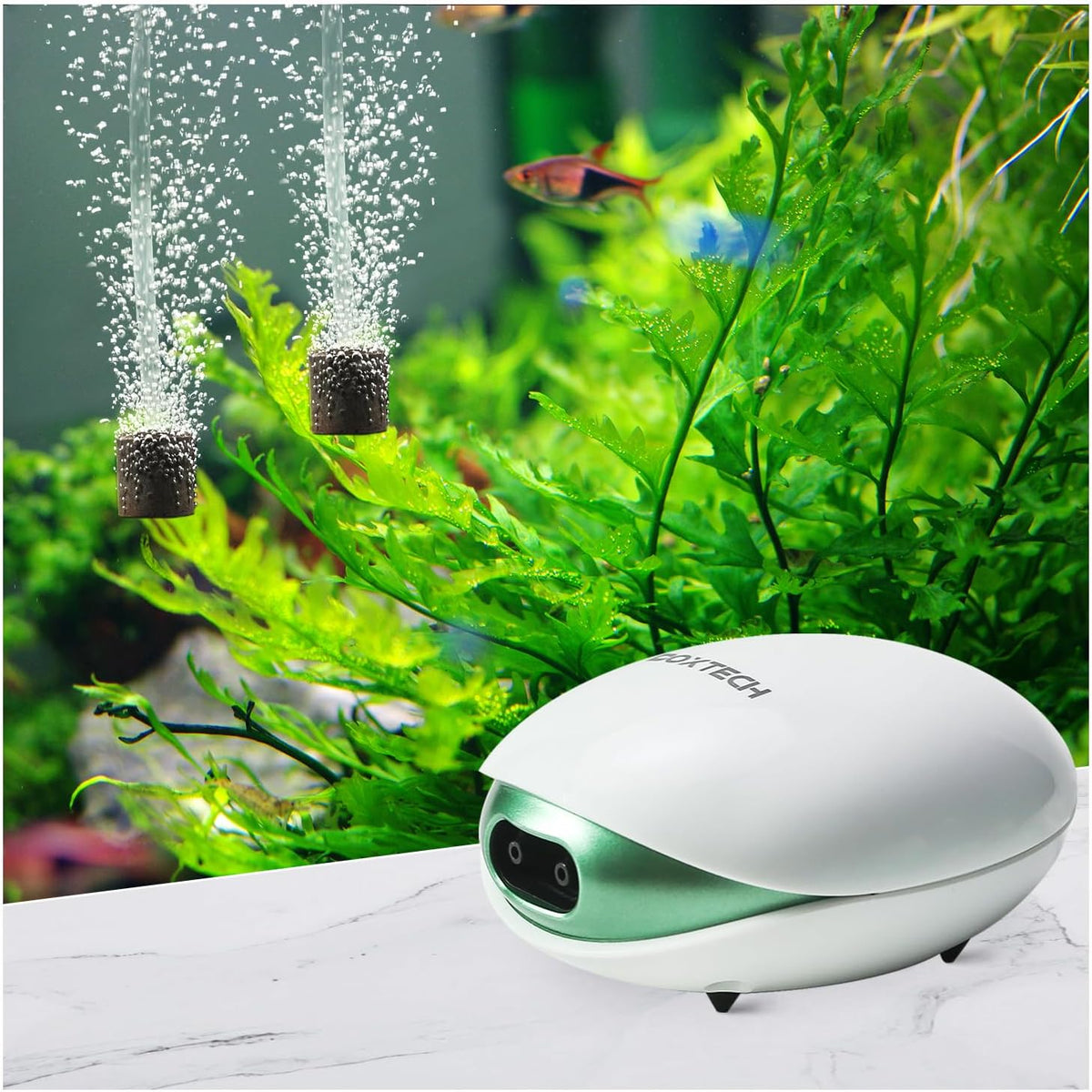 Boxtech Aquarium Air Pump Kit 1.7W,Fish Tank Oxygen Pump