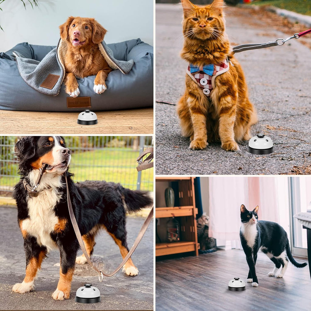 JEXCULL Pet Training Bells, 4 Pack Dogs Bell for Door Potty Training and to Ring to Go Outside Communication Device Dog AgilityTraining Equipment Interactive Toys (White)