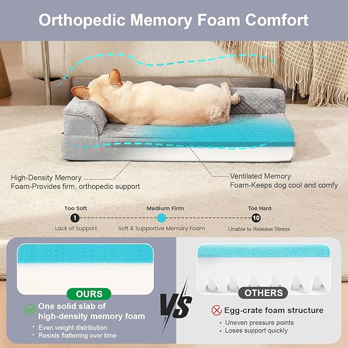 Orthopedic Dog Bed for Small and Medium Dogs, Memory Foam Pet Bed - Image 5
