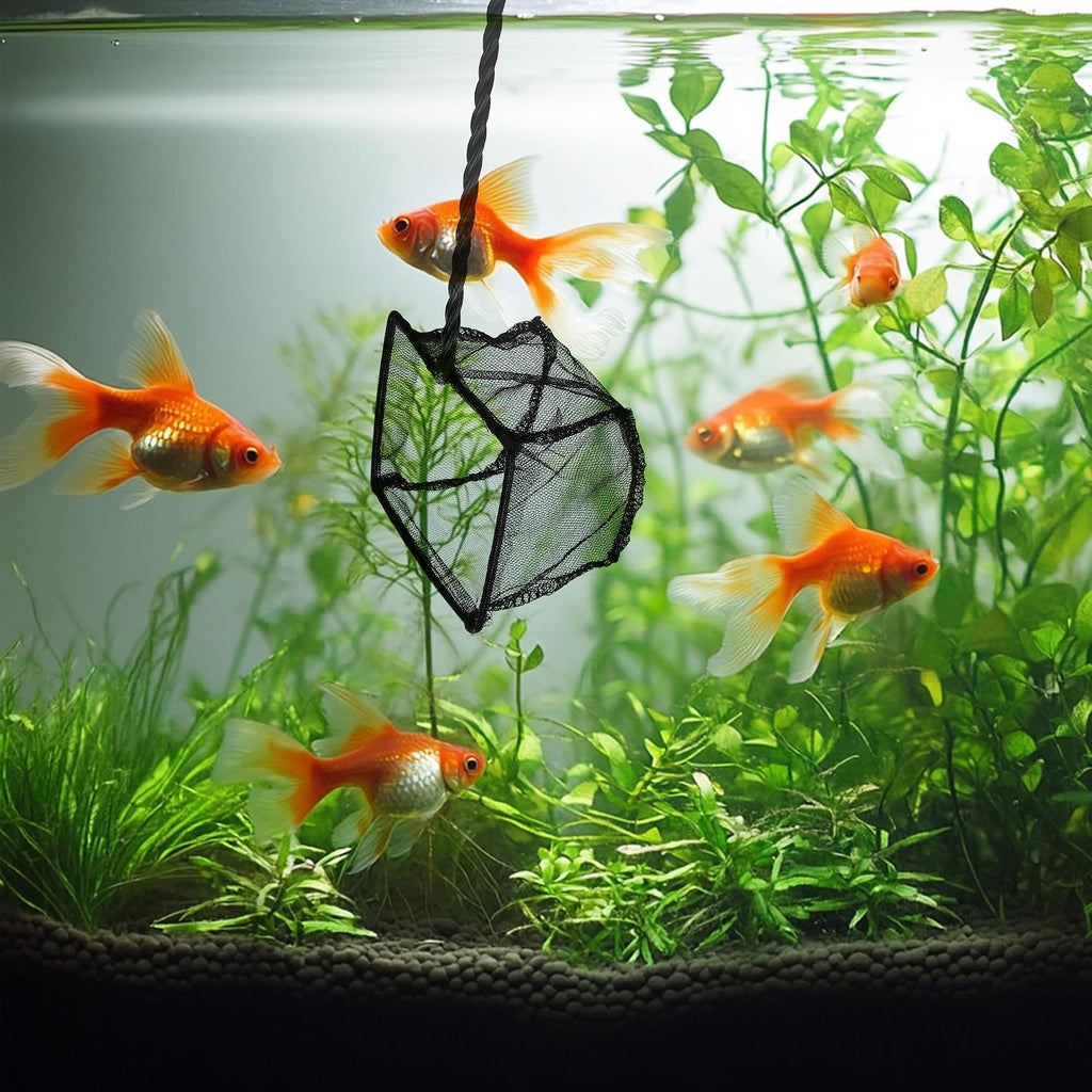 3 Aquarium Fish Net Fine Mesh Quick Catch Skimmer 4/5/6 Inch Black