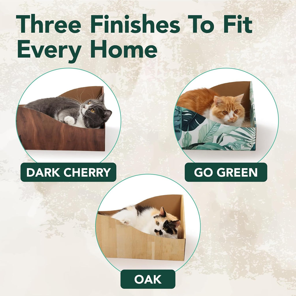 Necoichi Hideaway Cat Scratcher Box — Extra Large | Horizontal Scratch Pad + Lounger + Hideaway for Indoor Cats | 100% Recycled Cardboard, Chemical-Free