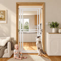 Feonase 73.6" Extra Tall Cat Gate, Full Clear Acrylic, 29.5-32.3"W, White