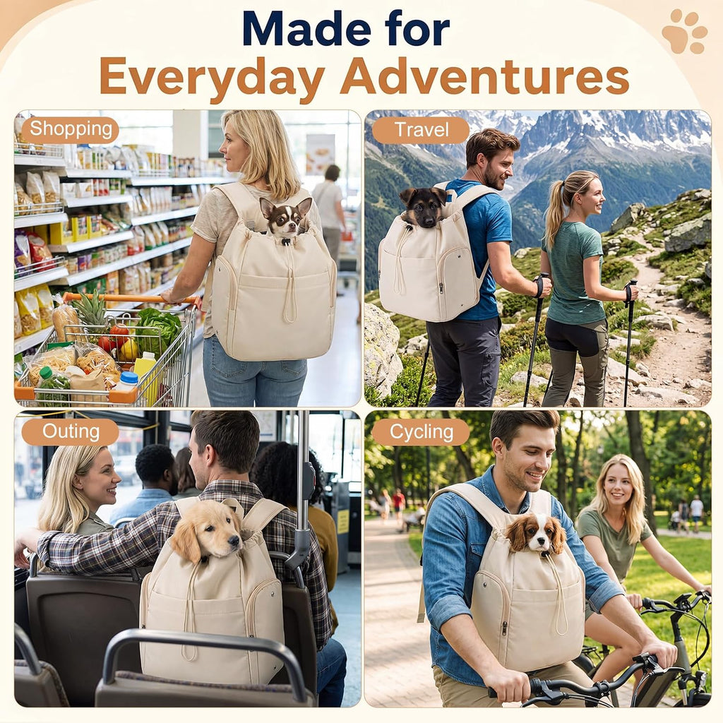 Eccliy Dog Sling Carrier for Small Pets up to 15lbs, Cream