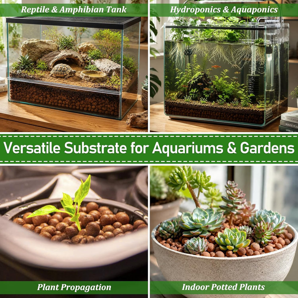 Riare 10LBS Organic Expanded Clay Balls Terrarium Substrate for Reptiles