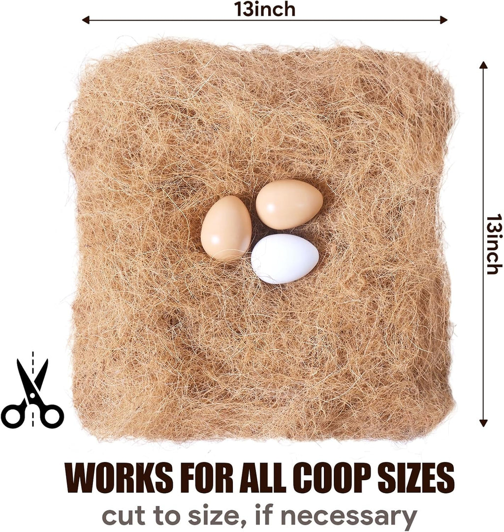 Laying Hen Nesting Pads, Premium Bedding for Chicken Nesting Box, Chicken Coop Accessories, 13x13, 6 Pieces (2 Pack)