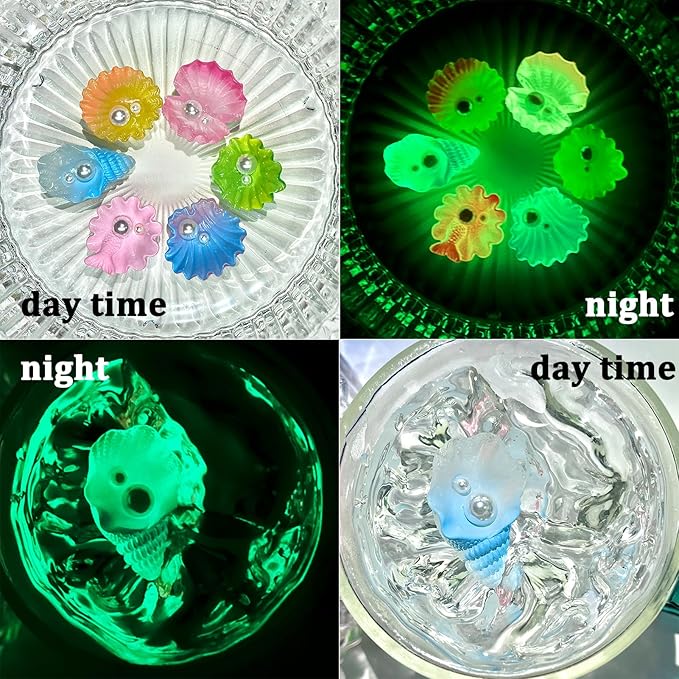 MIUPOO Glow Pearl Shell, Betta Stones, Glow in The Dark Crystal, Bonsai Decor - Image 6