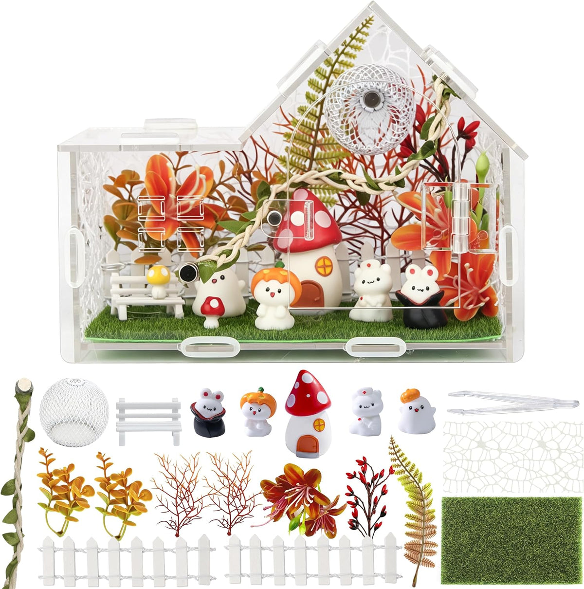 Acrylic Jumping Spider Enclosure House-Shaped Terrarium